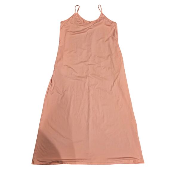 Peachy pink tank maxi dress large Oversized flowy beach boho - Picture 1 of 6